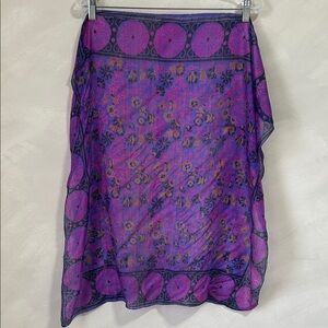 100% silk scarf royal purple made in india square